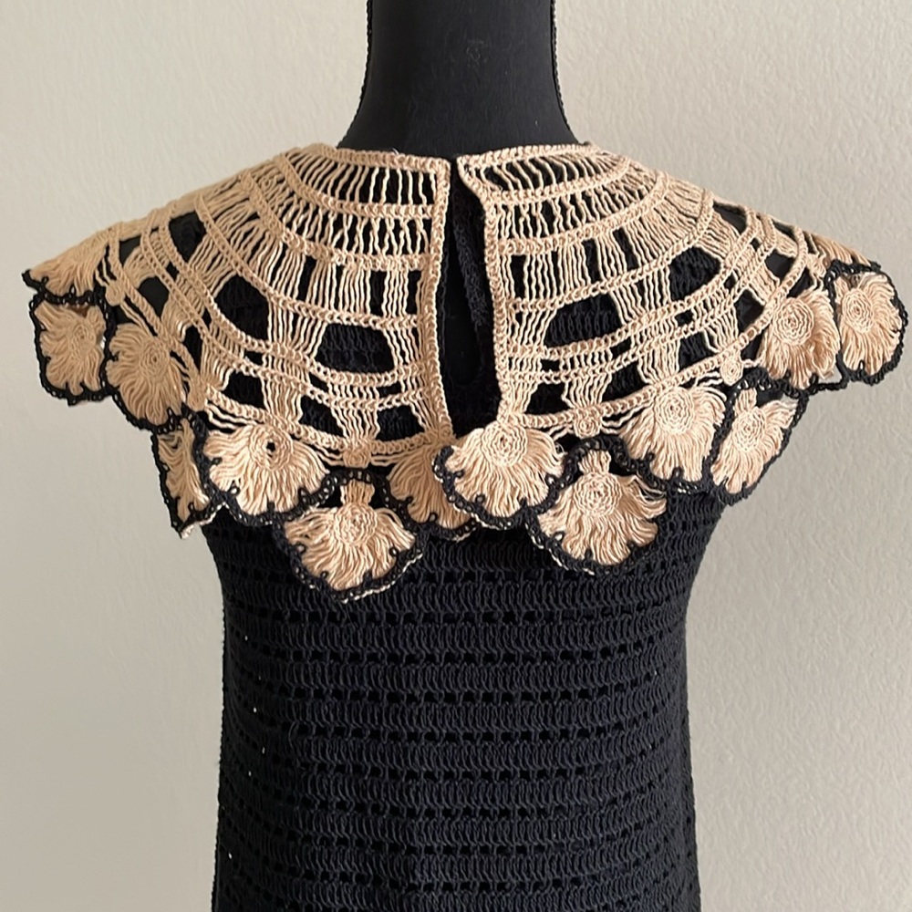 ZARA crochet dress Peter Pan collar rare size XS-S - Picture 7 of 10